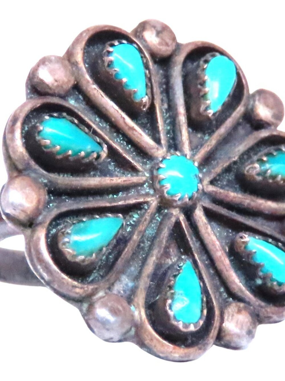 Turquoise Vintage Silver Tribal Ring 12544*